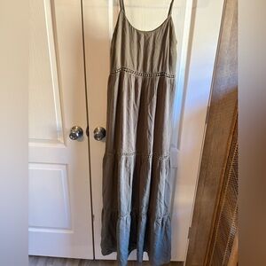 Elegant Olive Maxi Dress